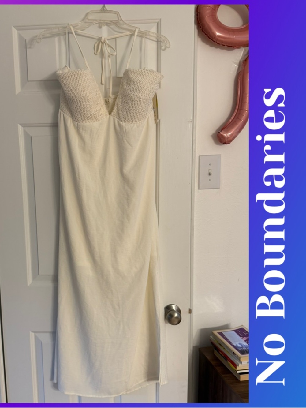 No Boundaries Cream Maxi Dress with Smocked Bust
